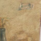 Roberto Pucci oil painting 50s painting on 2 sides landscape still life