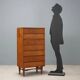 Vintage walnut veneer commode, design, Italy, 1950s