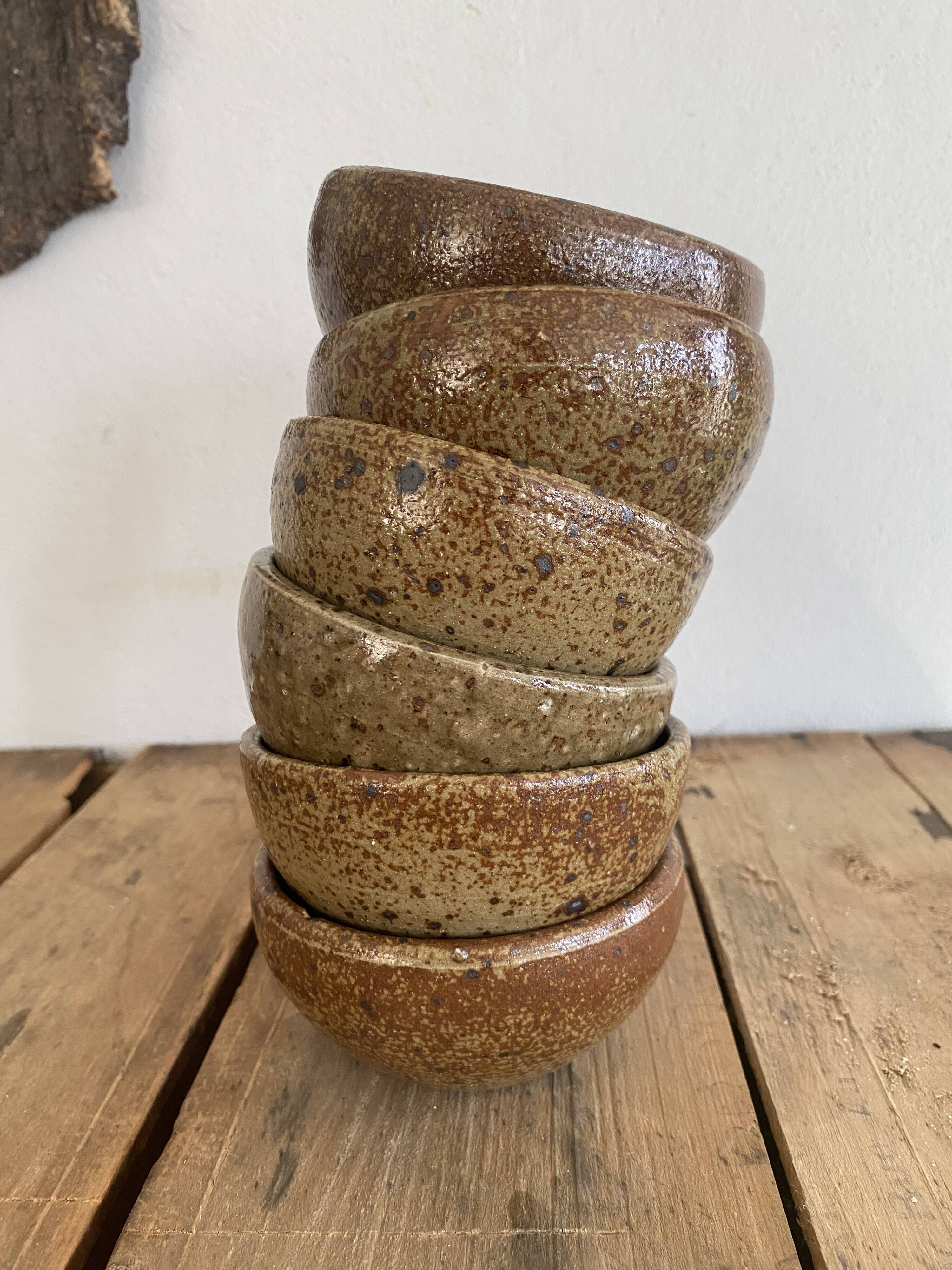 Salad bowl, 6 ramekins signed F. Baudat