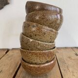 Salad bowl, 6 ramekins signed F. Baudat