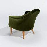 Little Adam Chair by Kerstin Horlin-Holmquist in Green Velvet, Swedish 1950's