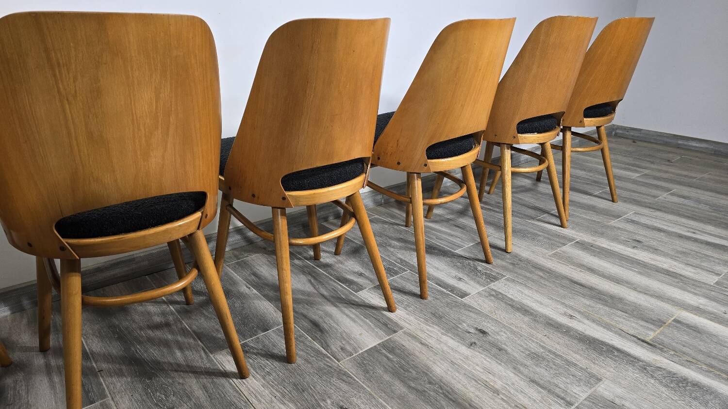 Dining Chairs by Radomir Hoffman for Ton, 1950s, Set of 8