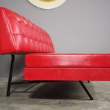 Red leatherette sofa, 1970s