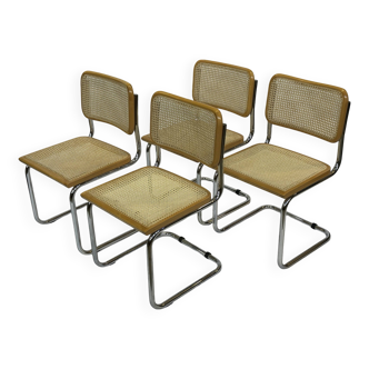 Lot de 4 chaises Cesca B32 conçues par Marcel Breuer design made in Italy