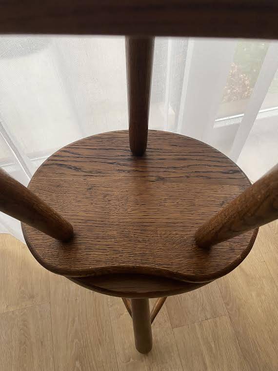 Solid oak tripod stools