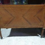 Large showcase 1 door in Louis XVI style marquetry