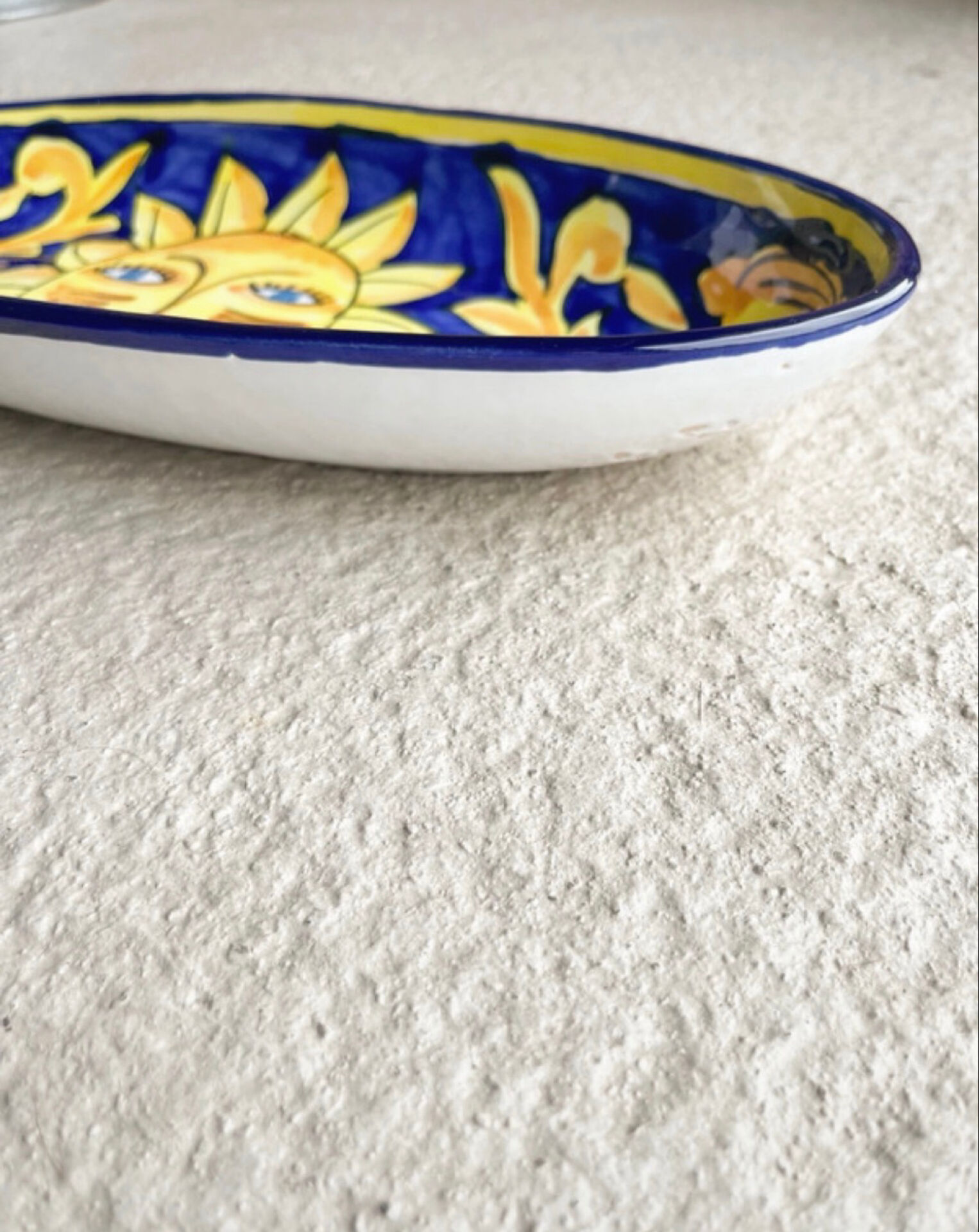 oval plate in artisanal earthenware Decor Sun & Lemons