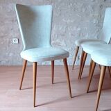 4 vintage Baumann Essor chairs in wood and skai from the 1960s