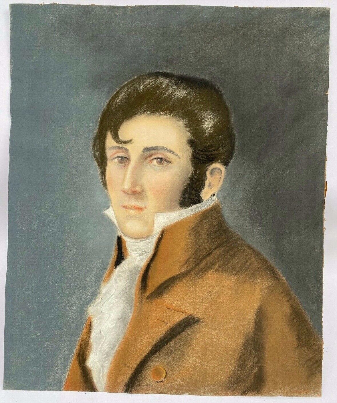 Watercolor on paper portrait 1830 man with the frock coat