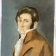 Watercolor on paper portrait 1830 man with the frock coat