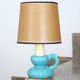 Blue ceramic lamp in the shape of a candle holder, 1960s