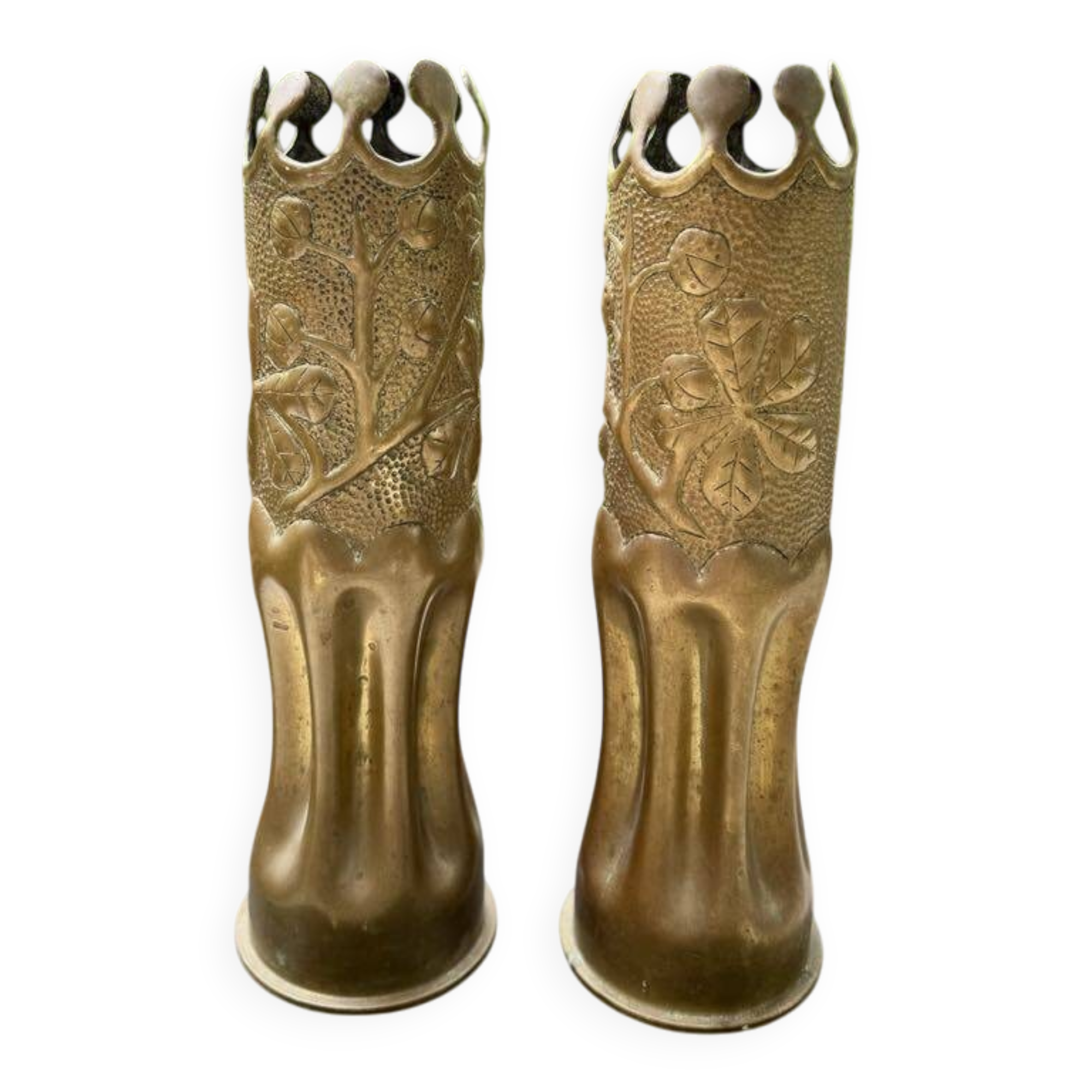 Pair of British Trench Art vases