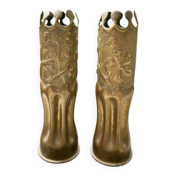 Paire de vases britannique Trench Art