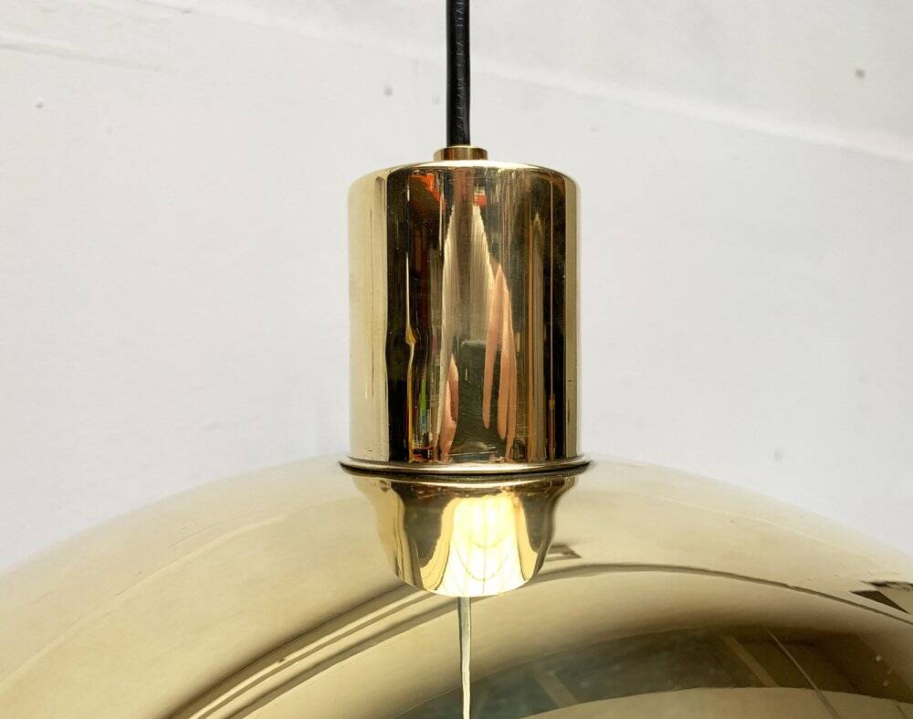 Postmodern Italian vintage brass suspension UFO model S-481 by Luci Italia, 1970s.