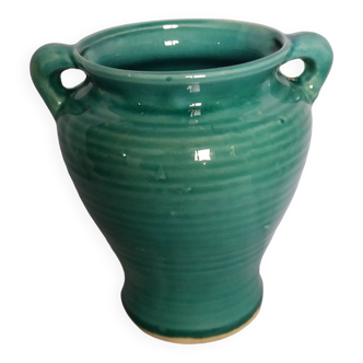 Glazed green-blue ceramic vase
