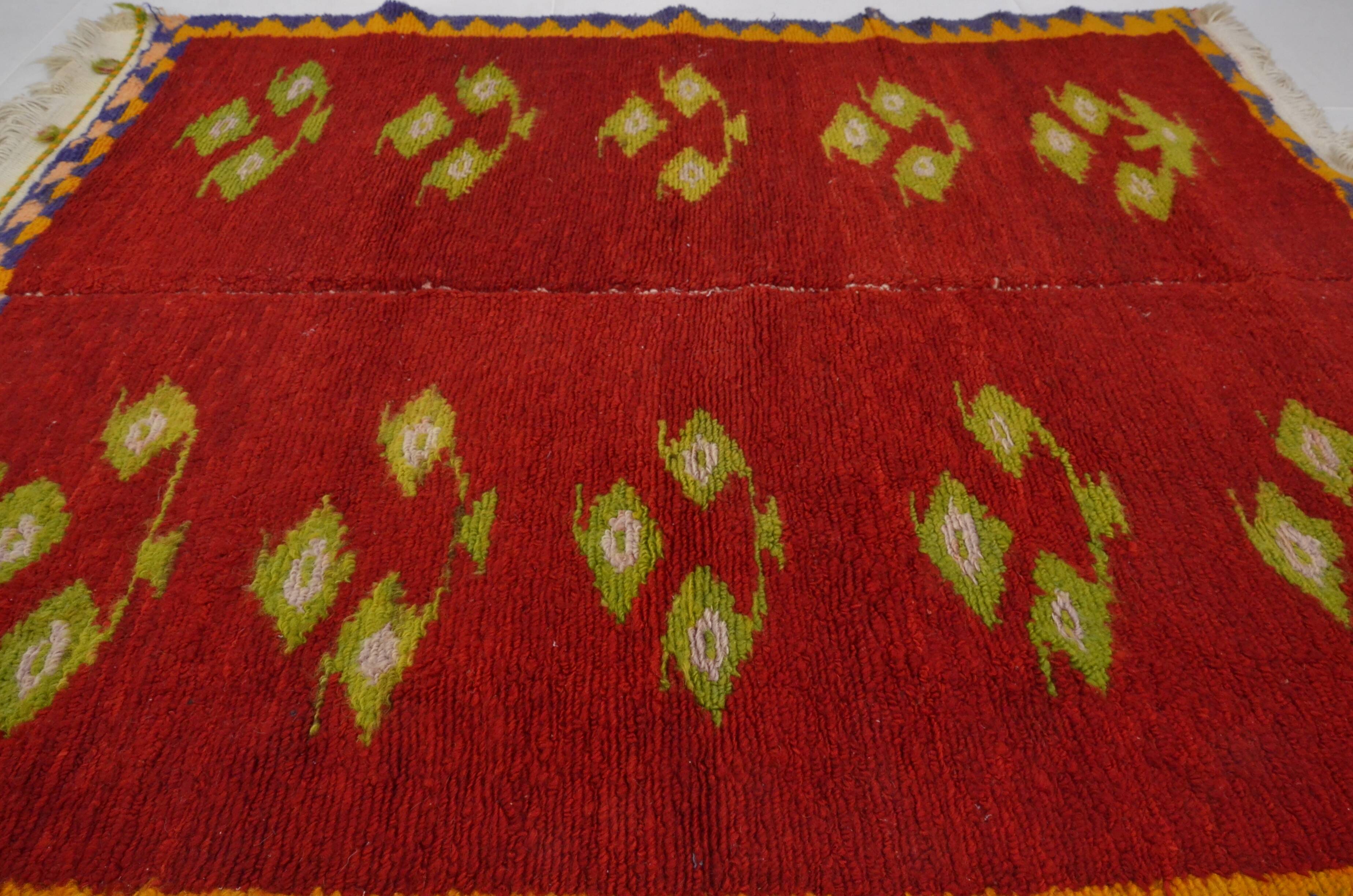 Vintage Handmade Angora Wool Rug sku 1670