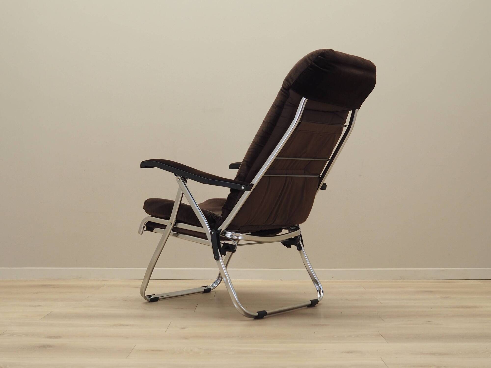 Brown velour armchair, Danish design, 1970s, production: Denmark