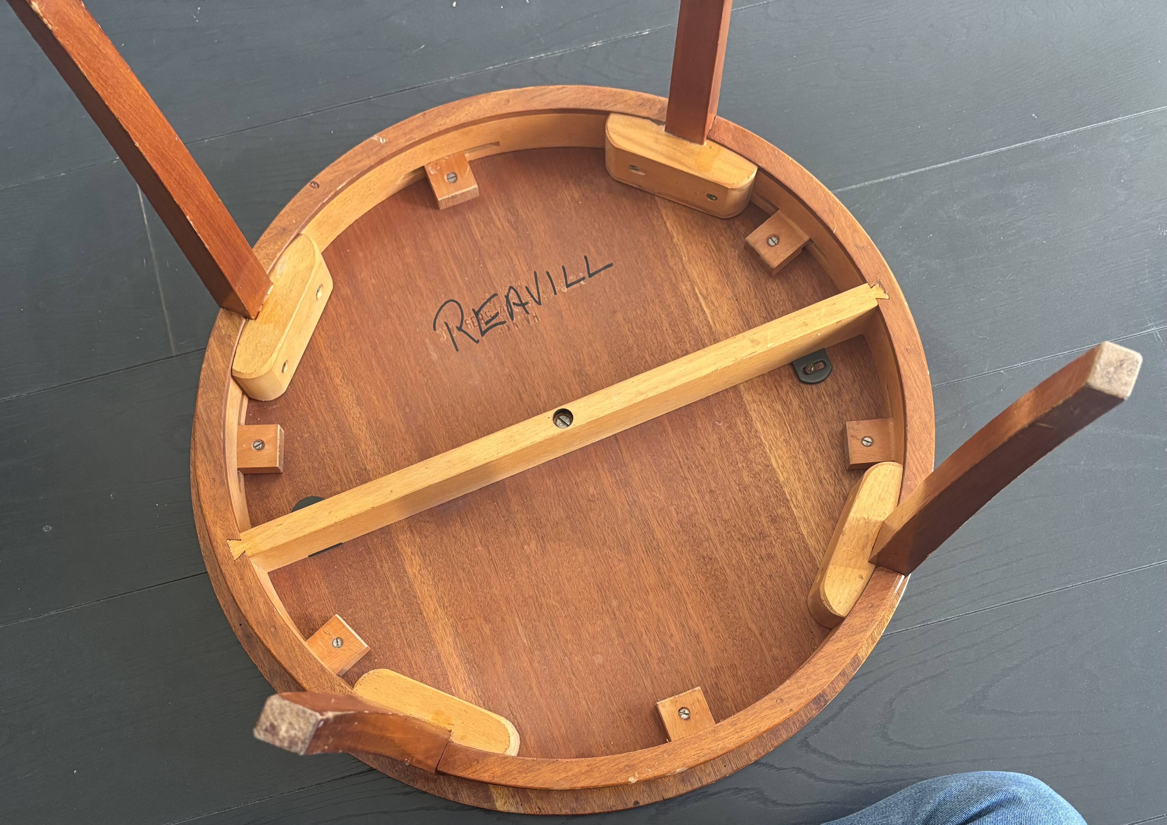 Table basse, guéridon rond en bois Hainke, Allemagne 1950