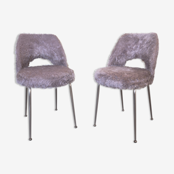 Pair of grey moumoute chairs