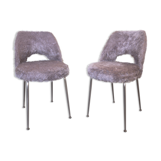 Pair of grey moumoute chairs
