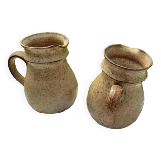 Stoneware pitcher x2 lot