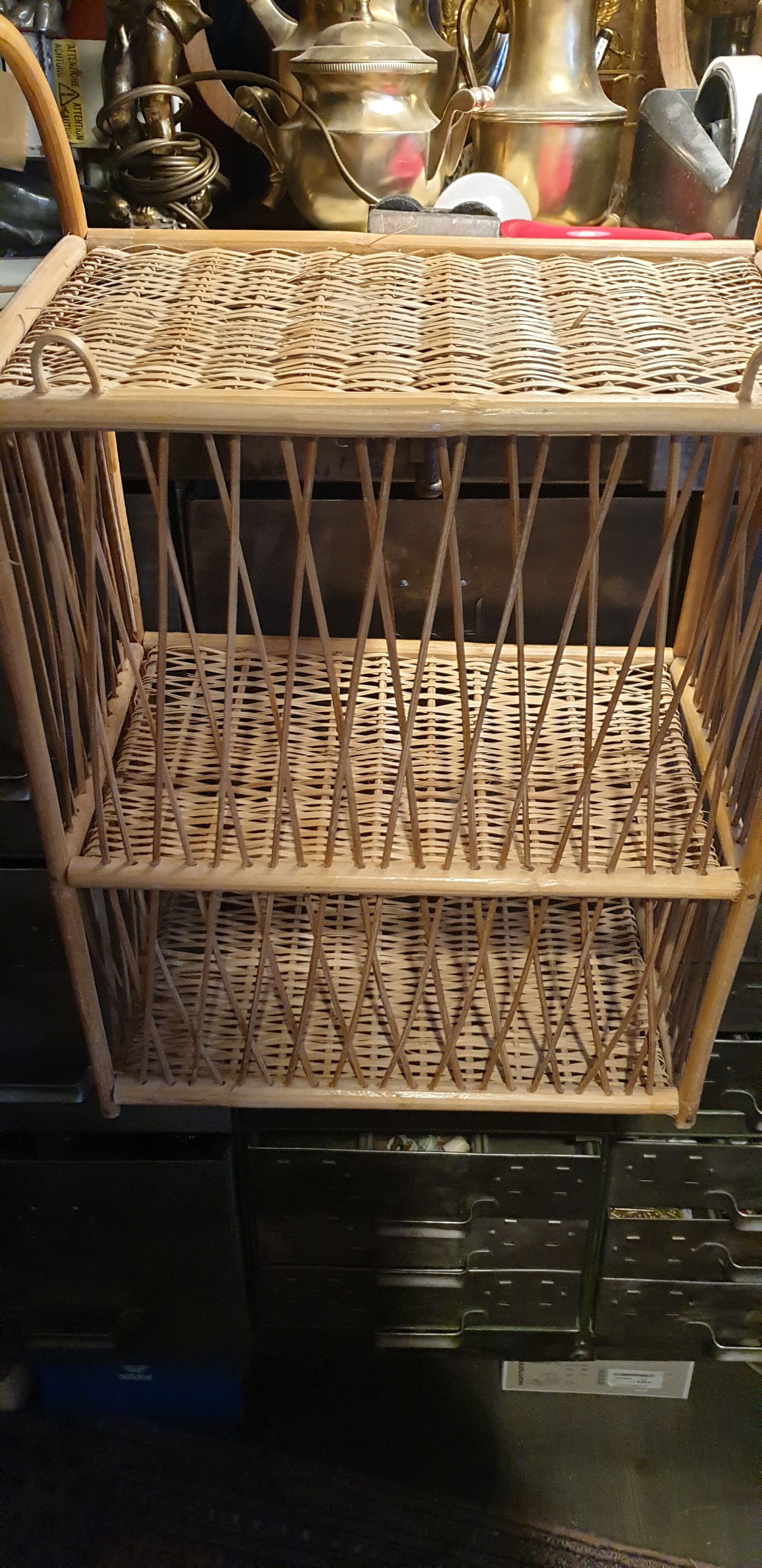 Mini rattan shelf