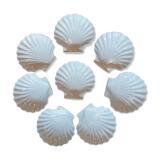 Limoges 8 scallops in white porcelain