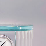 Table Clock by Omodomo in Crystal. Made in Italy1970