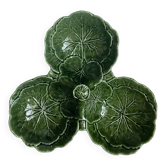 Plat à apéritif vintage en barbotine chou vert
