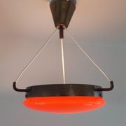 Suspension en verre orange et laiton vintage