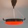 Vintage orange glass and brass ceiling lamp