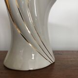 White vase with wave effect and golden edging