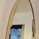Belgo Chrom oval mirror from the 70s in solid brass