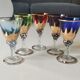 Lot 5 Glasses Digestif/Liqueur. Flamed decoration. Murano 1950