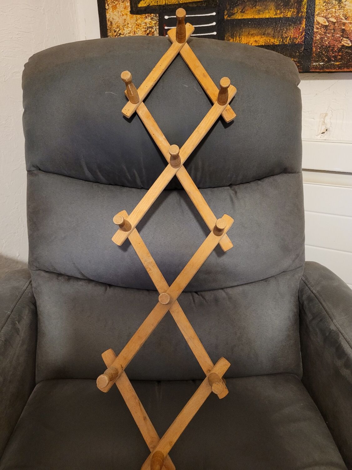 Vintage accordion coat rack