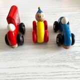 Set of 3 wooden cars