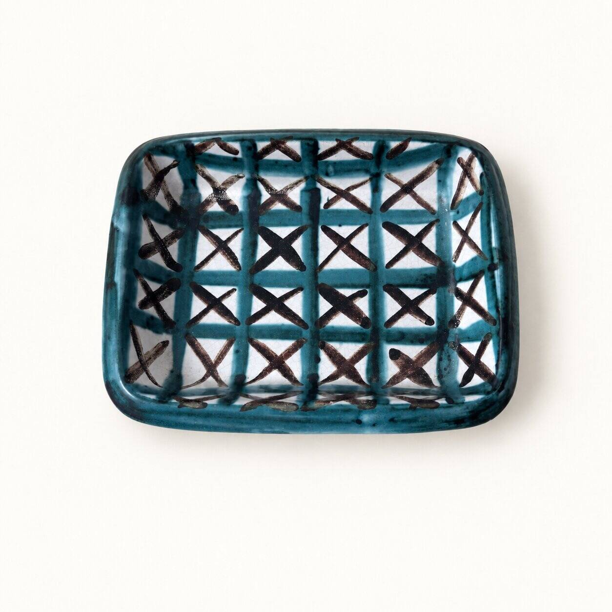Coupelle rectangulaire en céramique de R. Picault, années 60