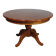 70s pine wood dining table / wood column leg table in 4-leg design with round top