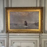 Oil on canvas, "view of an icy sea", monogram and date at the bottom right, P.E 86 for 1886.