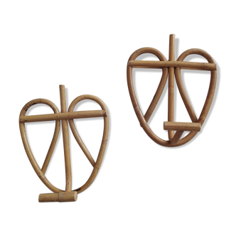 Pair of bamboo patère