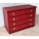 Vintage Dal Vera chest of drawers in bamboo and wicker, 1960