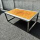 Vintage chrome and wood coffee table, 1970s
