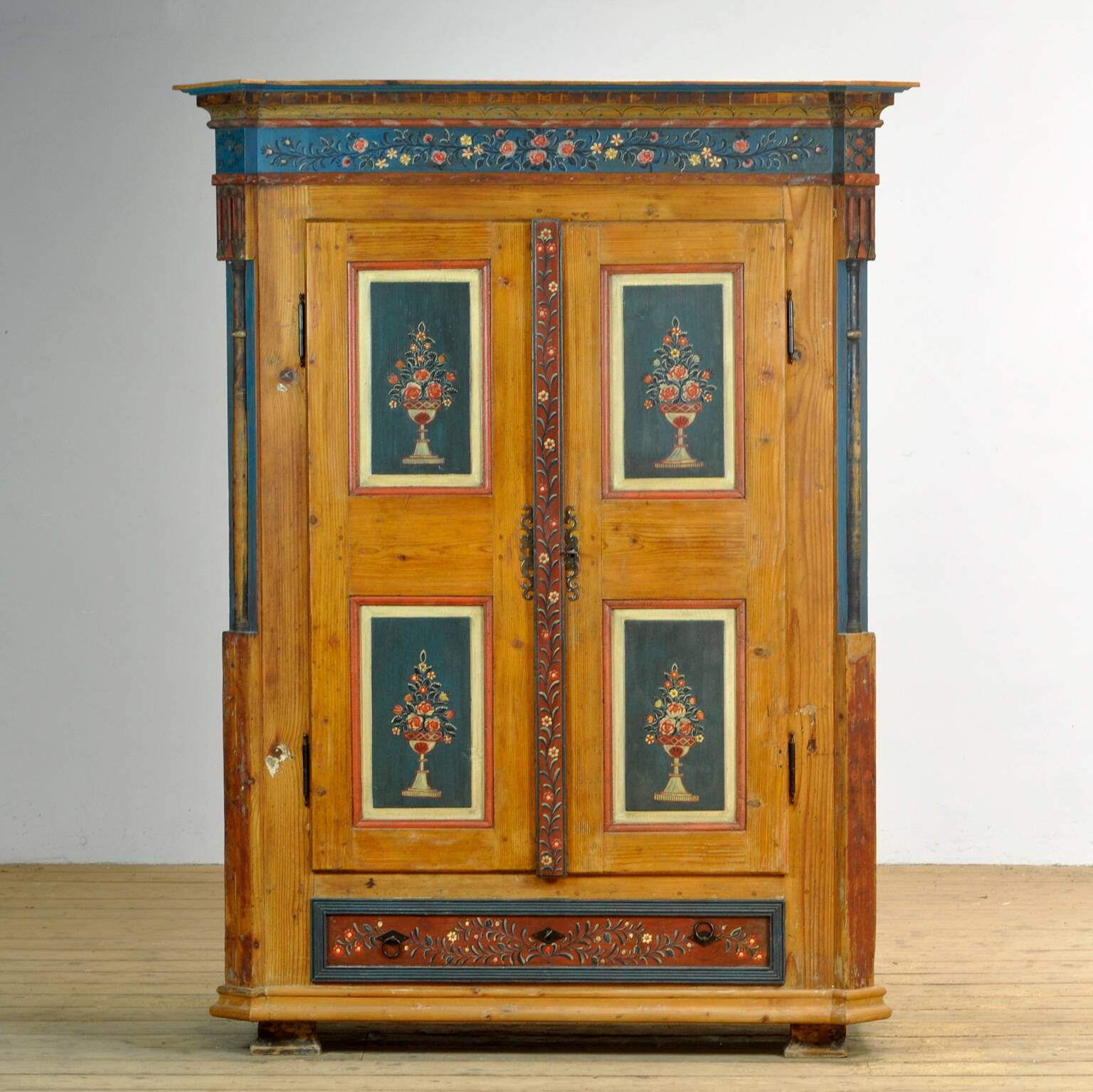 Antique German Hand Painted Cabinet, circa 1850