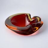 Red and Yellow Murano Glass Sommerso Pocket Tray by Flavio Poli