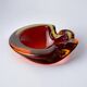 Red and Yellow Murano Glass Sommerso Pocket Tray by Flavio Poli