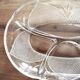 Compartmentalized chiseled glass dish