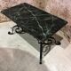 Robert merceris coffee table in wrought iron and 1940s marble