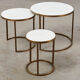 Set of Nesting Tables in Marble and Metal 1970s