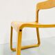 Lot de 4 chaises traîneau italiennes d'époque en hêtre contreplaqué moulé