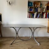 Table verre et chrome